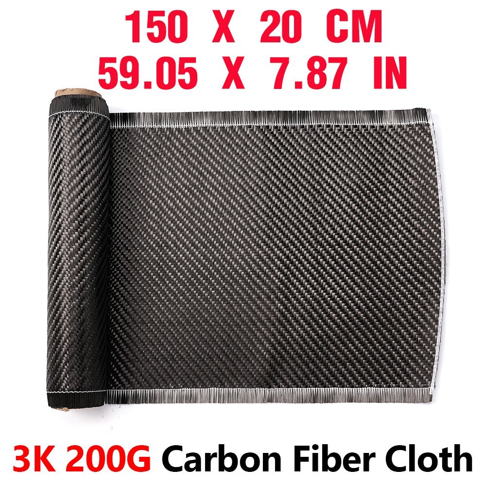 4.9ft x 7.87″ Carbon Fiber Fabric Roll Black Carbon Fiber Sheet Cloth 2 X 2 Twil