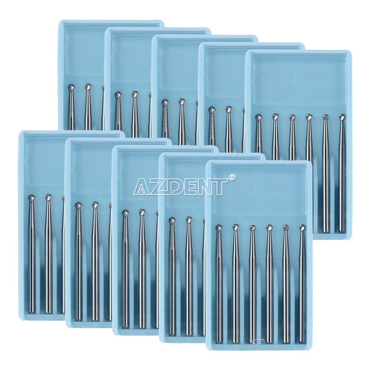 AZDENT Dental Surgical Handpiece FG Bur Tungsten Carbide Round/Straight Fissure