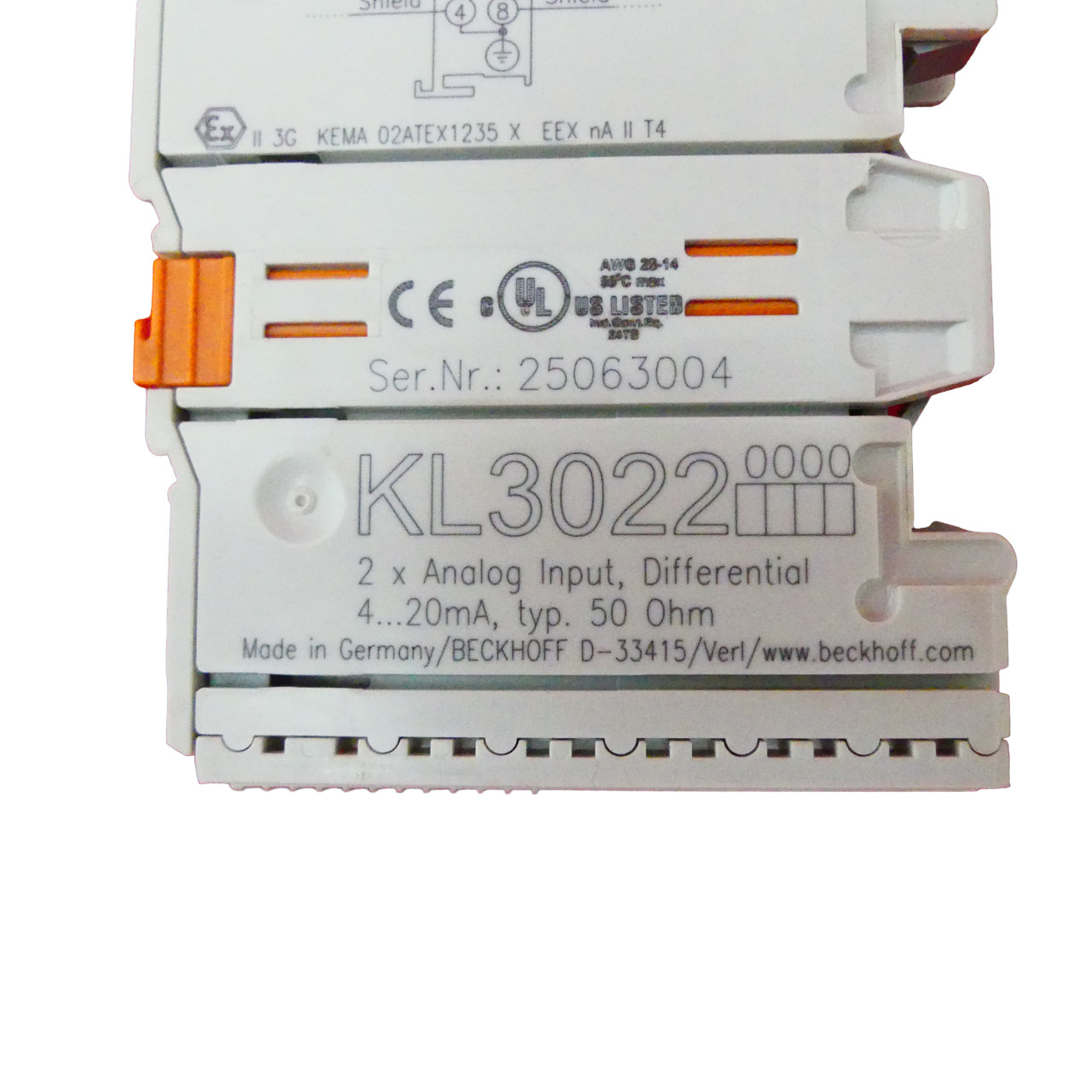 Beckhoff KL3022 KL3022-0000 2-Channel Analog Input Terminal -Unused-