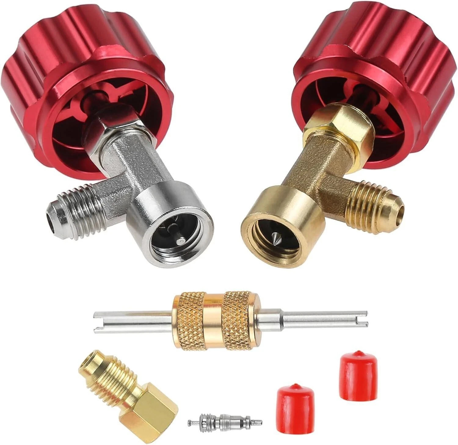 R134a Can Tap Valve Â Self-sealing & Puncture Style W/ Tank Adapter for A/c