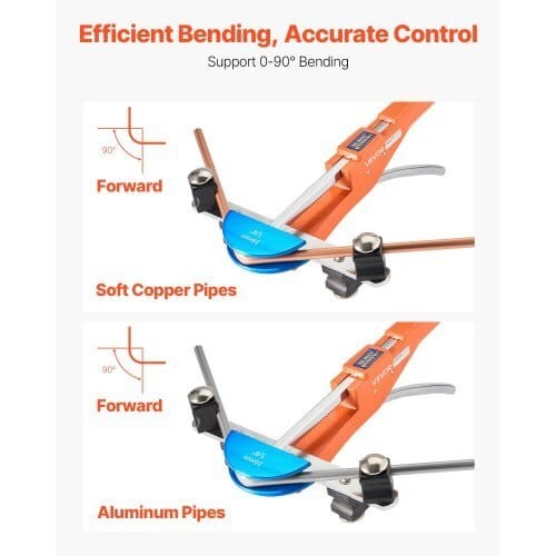 VEVOR CT-S999F-C Tubing Bender Kit 1/4 to 7/8 Inch Ratcheting Pipe Bender HVAC
