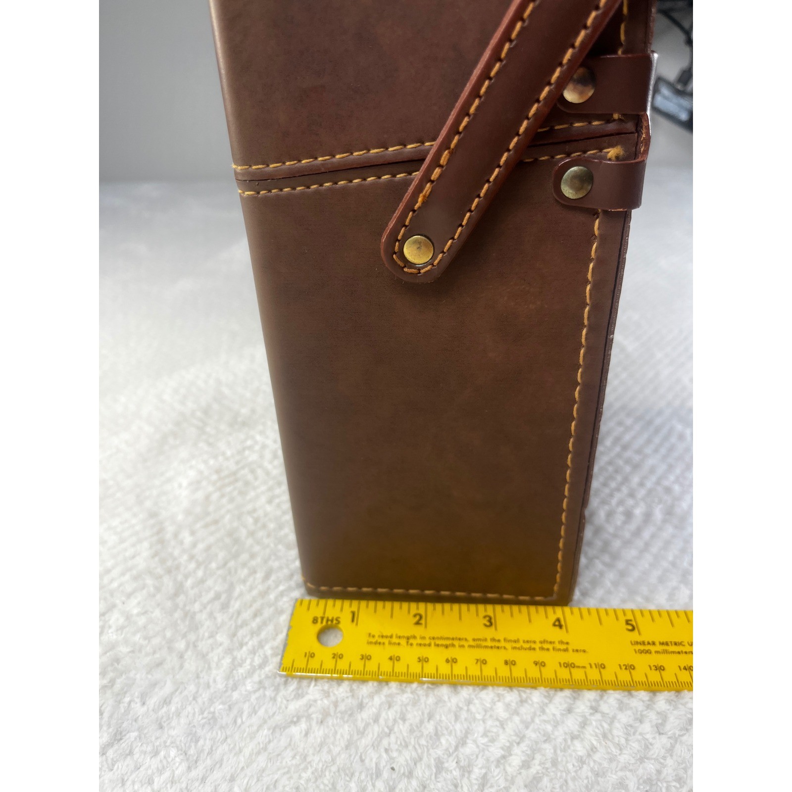 Bird Electronic Thruline Brown Faux Leather Hard Carrying Case Meter Box Vintage