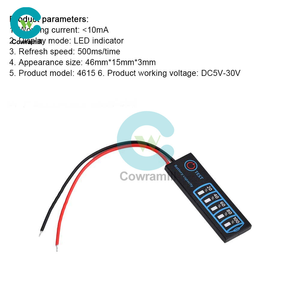 DC5V-30V Intelligent LED Battery Capacity Indicator Board 3-mode Battery Monitor