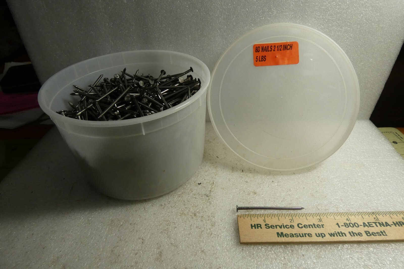 5 Lb Box Grip Rite 8D 2-1/2 Inch Common Nails Smooth Approximate 449 Pcs