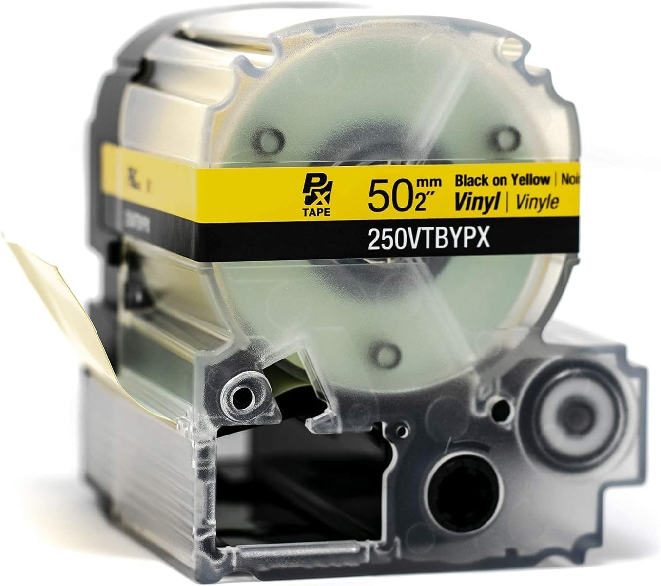 Epson LABELWORKS 250VTBYPX Black on Yellow 2″ (50mm) Vinyl Label Tape **5-PACK**