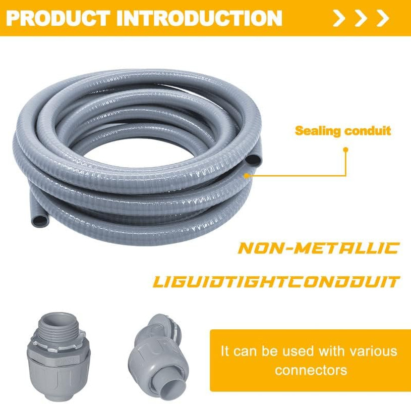 2″ x 50′ Liquid-Tight PVC Flexible Electrical Conduit – Non-Metallic