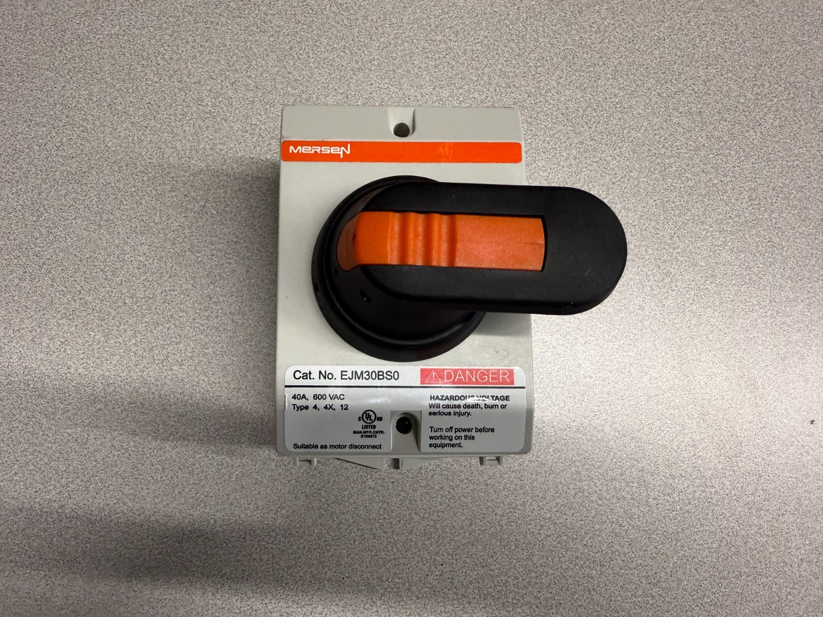 DISCONNECT SWITCH, 40 AMP, 600VAC, MERSEN EJM30BS0