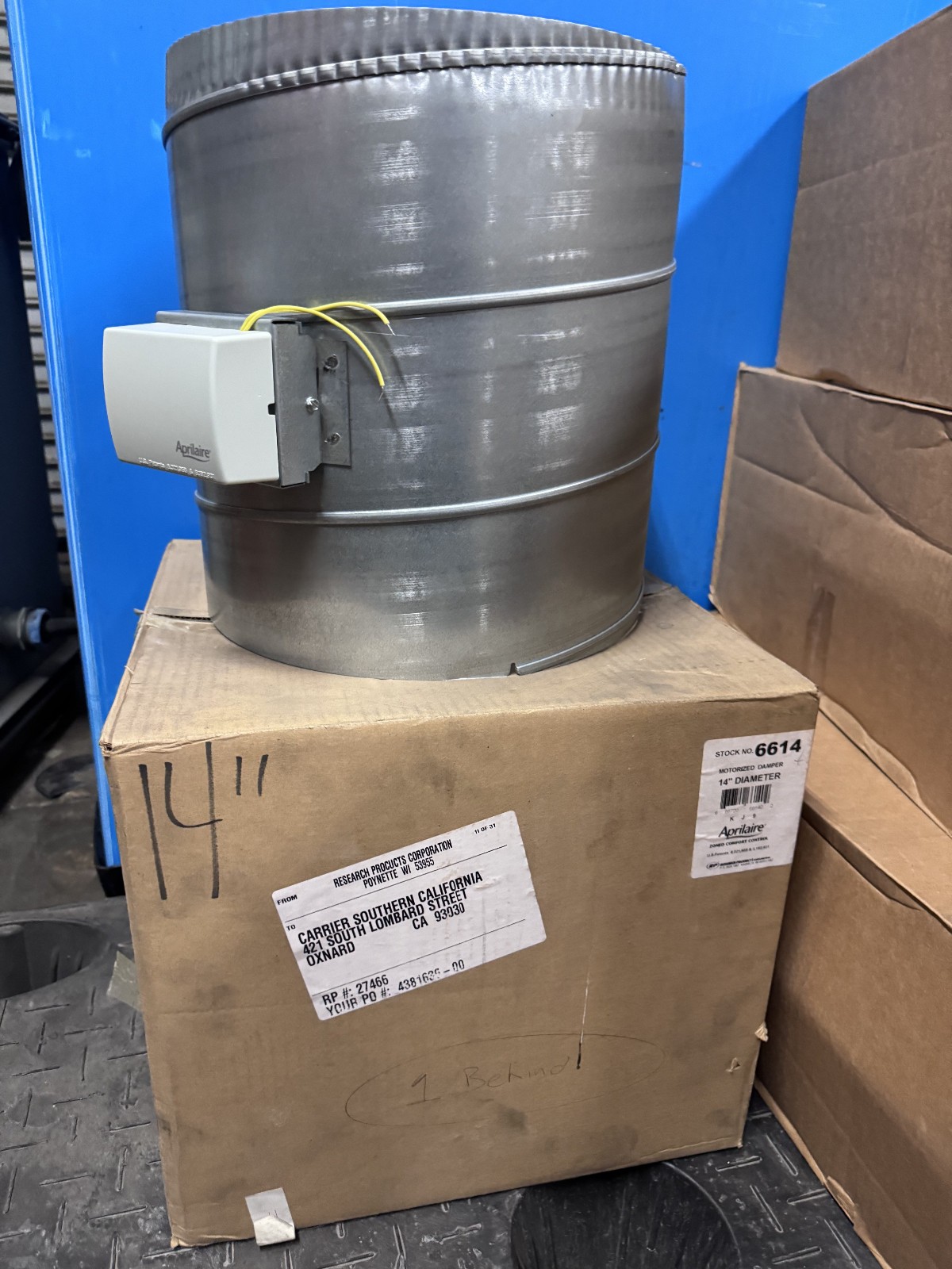 Aprilaire 6614 Motorized 14″ Zone Damper wtih Actuator, 24VAC