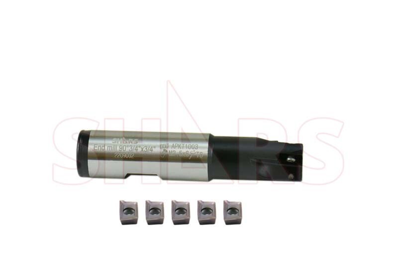 Shars 3/4″ 3 FL 90° Indexable End Mill W/Certificate +5pc APKT Insert ![