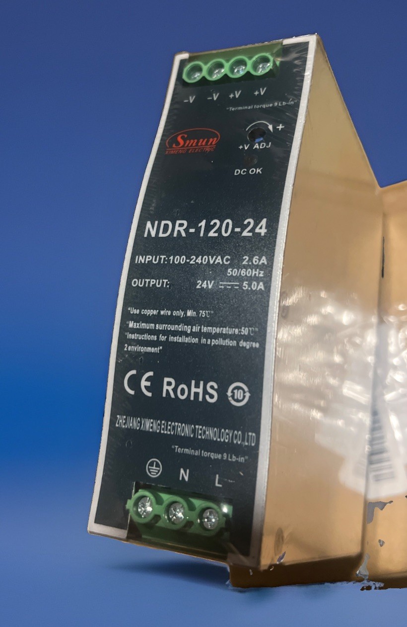 Smun NDR-120-24 DIN Rail Power Supply | 24V 5A 120W Industrial PSU