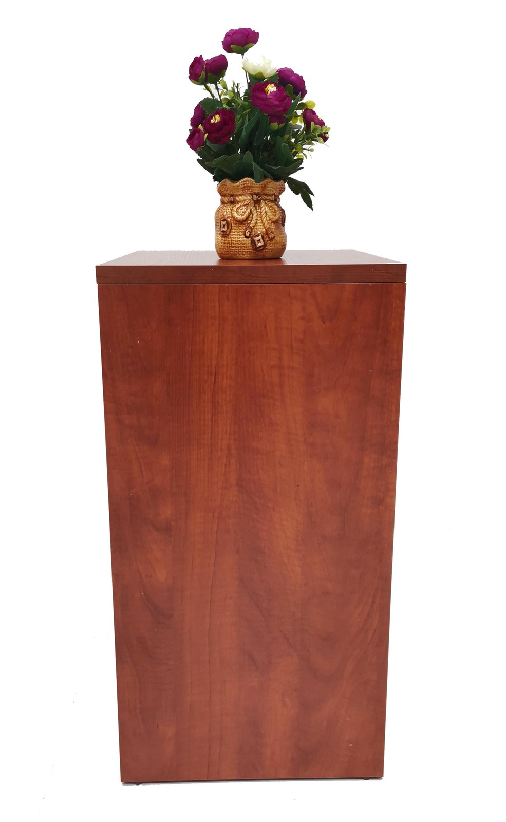 Returned item 36″ Pale Walnut Cube Pedestal Display Stand Easy assembly required