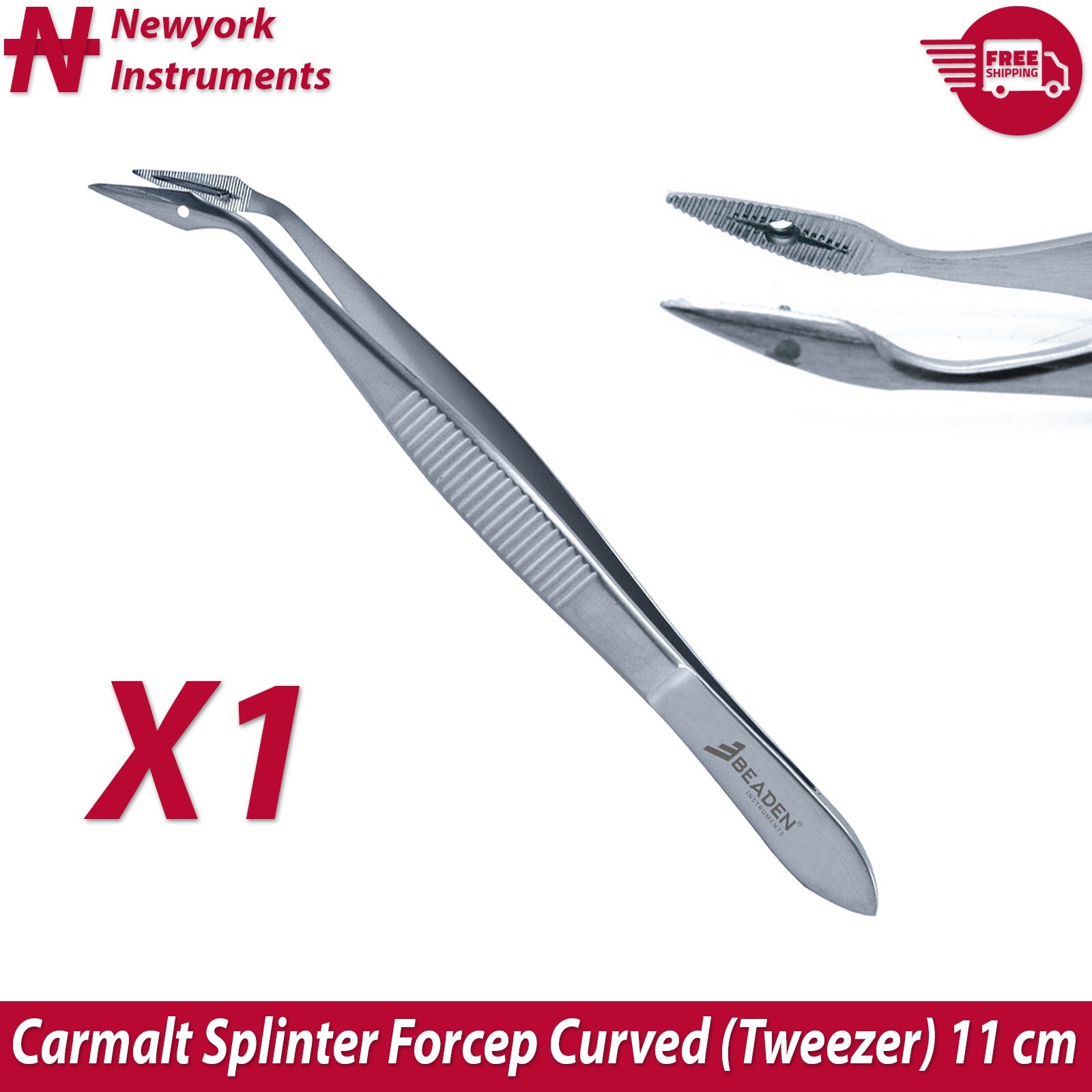 Carmalt Splinter Forceps Tweezers Str & Cur & Lancet For Splinter Removal Kit X3
