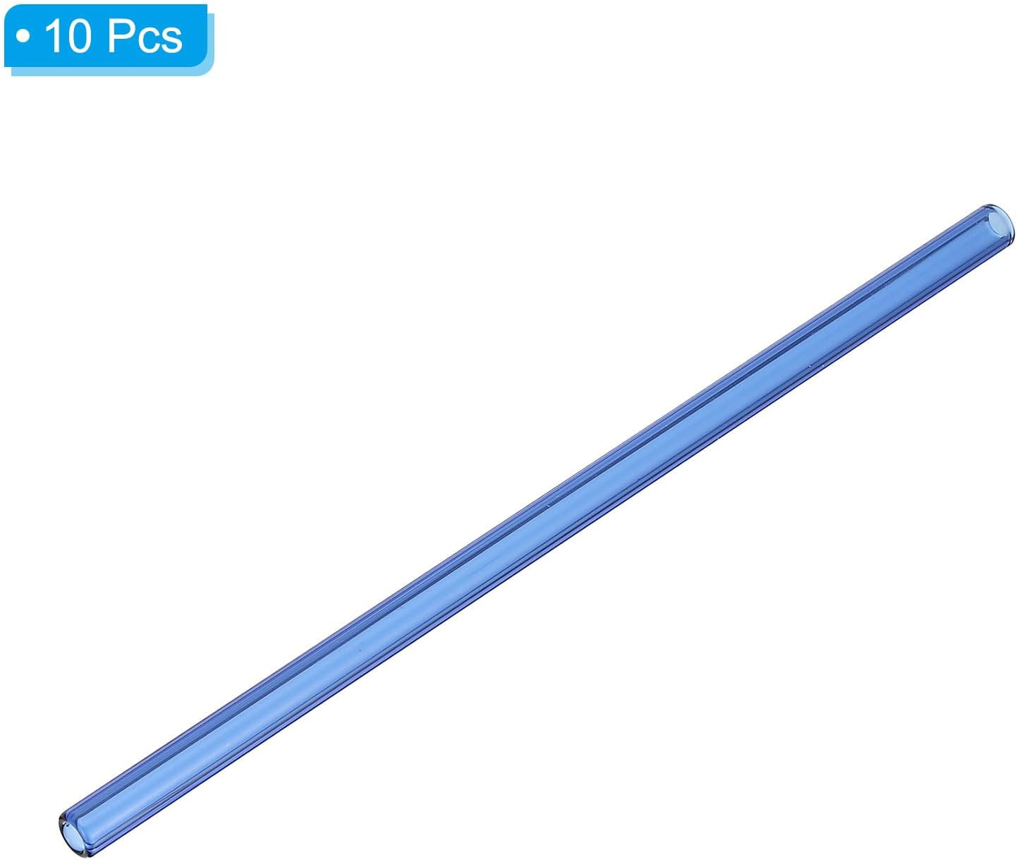 8 Inch Glass Tubes, 10 Pack Borosilicate Long Glass Pipes Tubing Blowing Tube fo