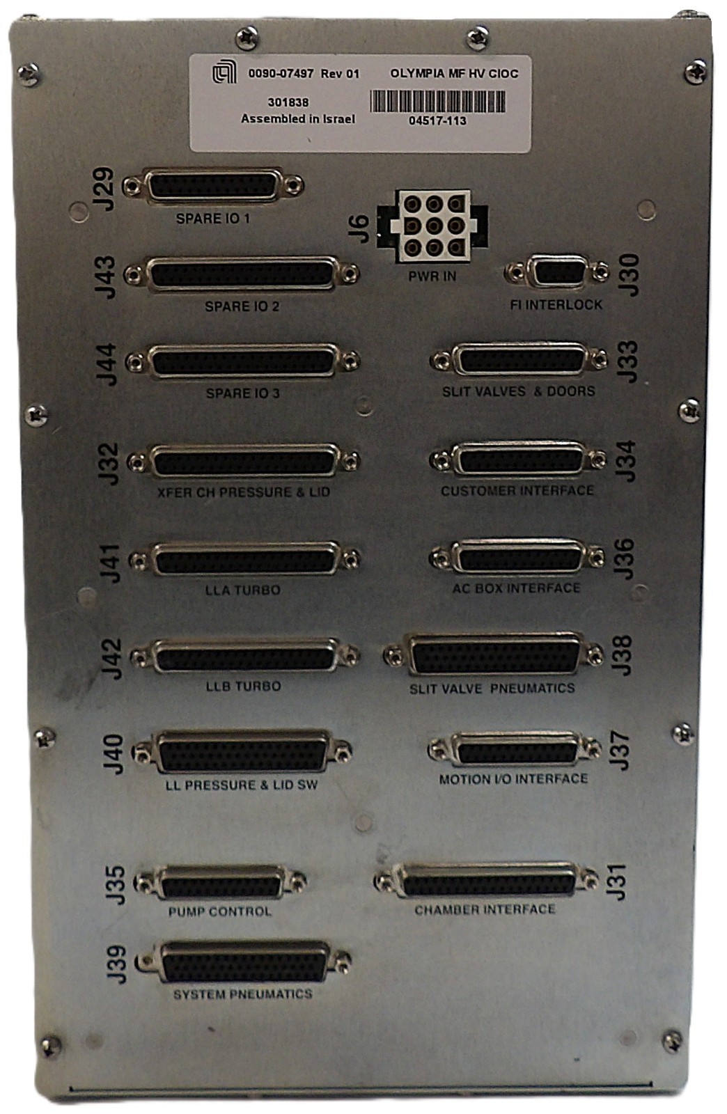AMAT Applied Materials 0090-07497 Olympia MF HV CIOC Module Working