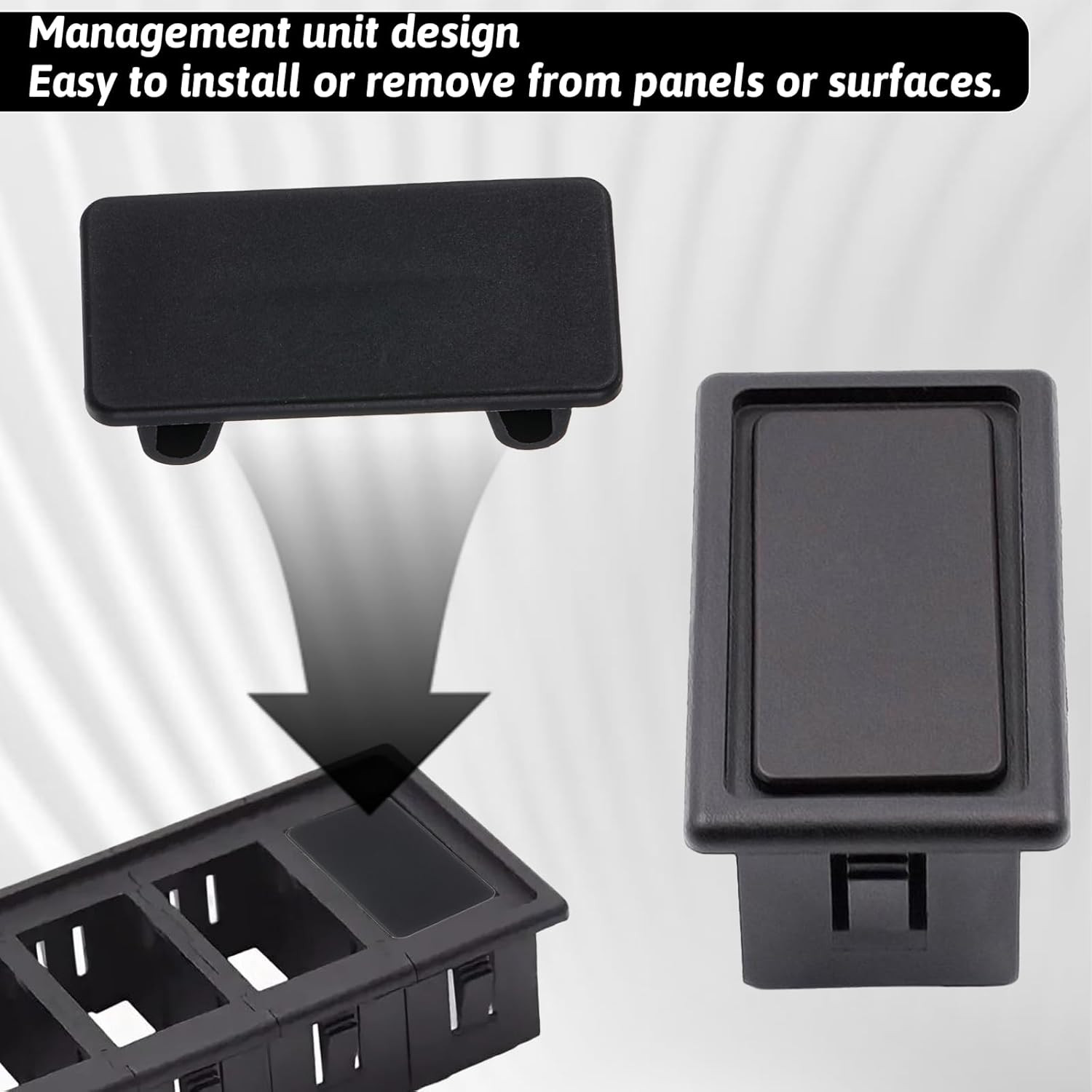 8PCS Rocker Switch Blank Covers Snap-In Plug for Standard Panel Hole 1.89×0.94