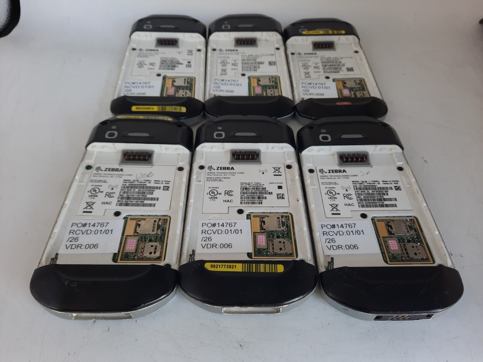 Lot of 6 Zebra TC56CJ-1PAZU2P-25- Barcode Scanner-(Missing Camera App)-FOR PARTS