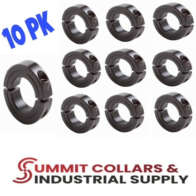 (10) 1” DOUBLE SPLIT STEEL NEW CLAMPING SHAFT COLLAR BLACK OXIDE Free Ship