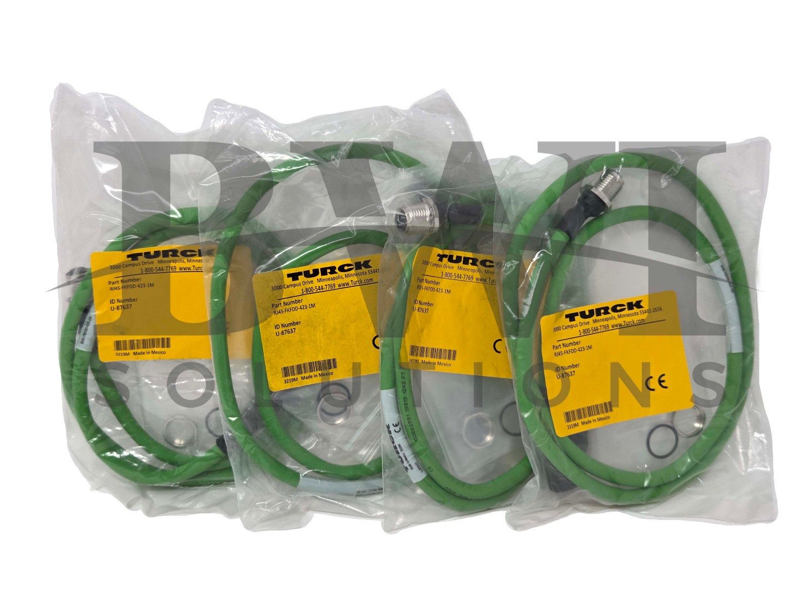 SEALED Turck RJ45-FKFDD-423-1M M16 Versa-Fast Cordset 1.5A U-87637 Lot of 4