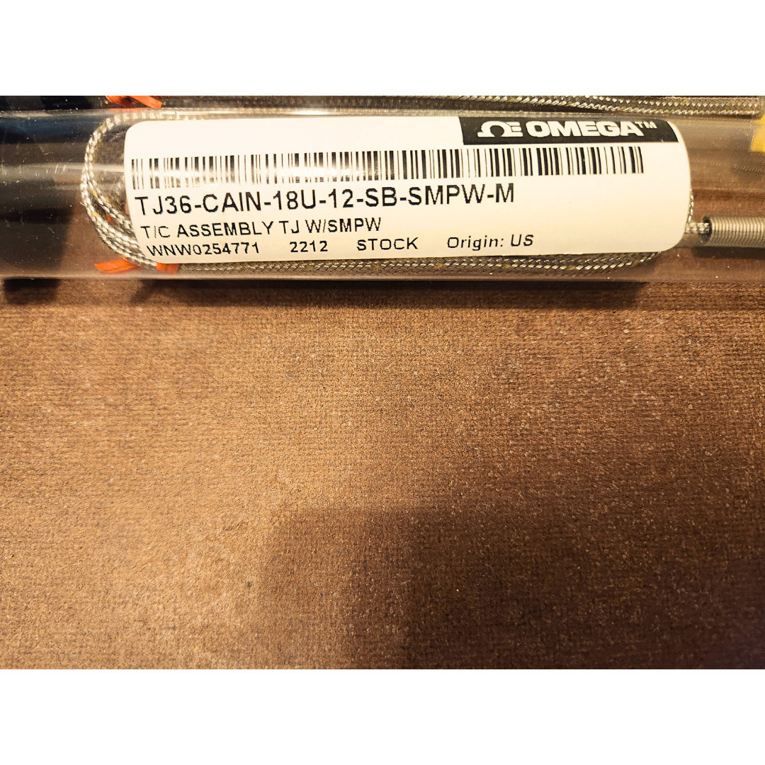 Omega TJ36-CAIN-18U-12-SB-SMPW-M Thermocouple Probe Stainless Braid Type K