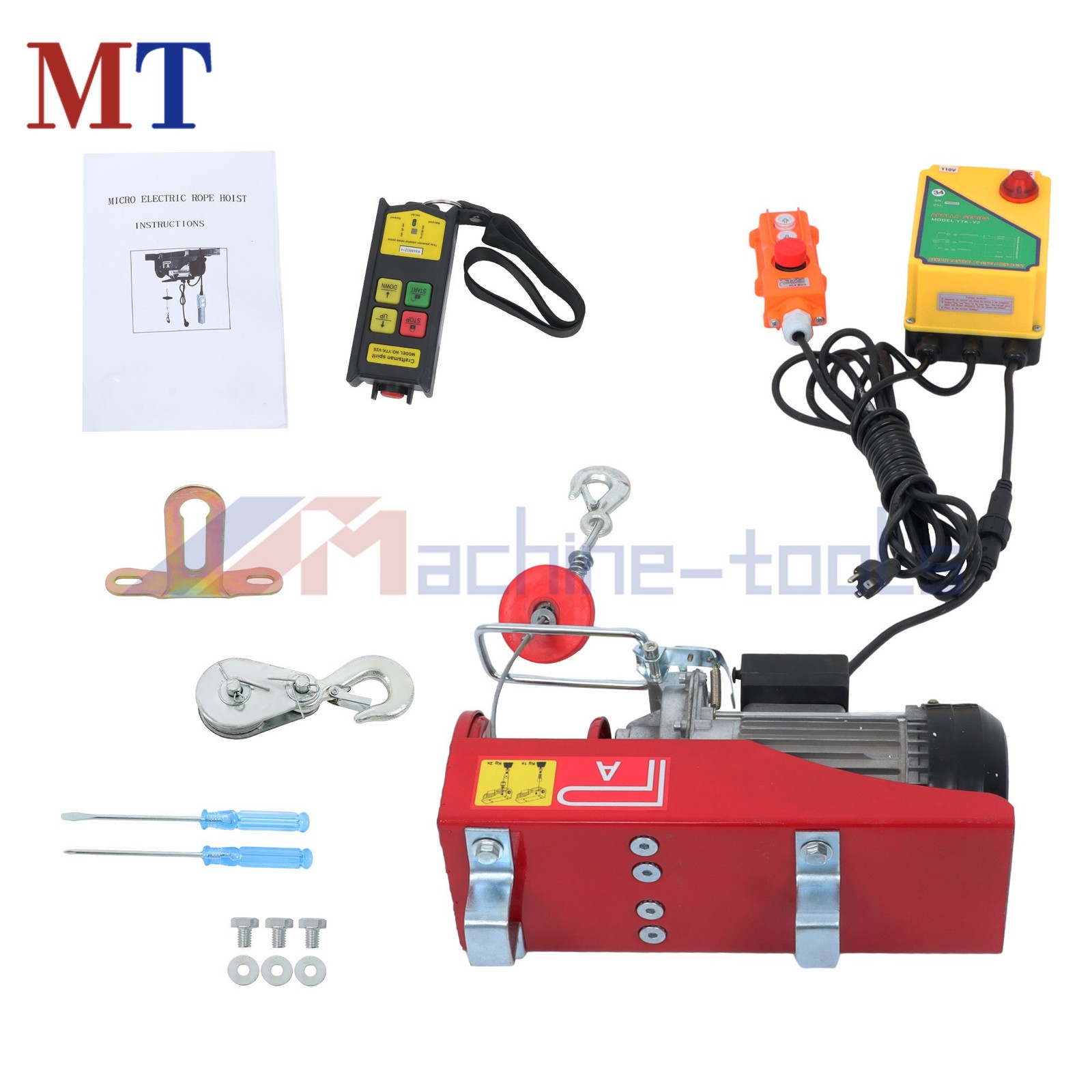 PA600 1320 lbs 110V Mini Electric Hoist 328 ft Wireless & 14 ft Wired Remote