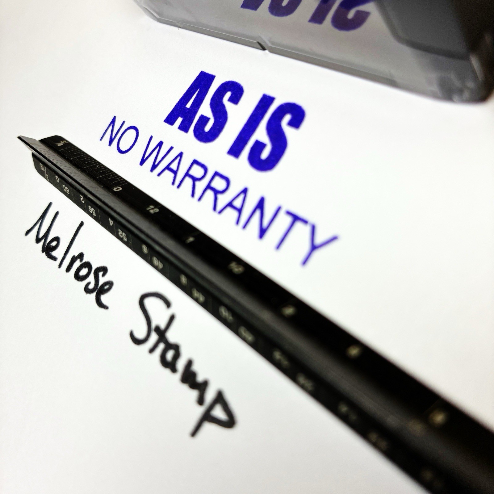 As Is No Warranty Rubber Stamp Purple Ink Self Inking Ideal 4913
