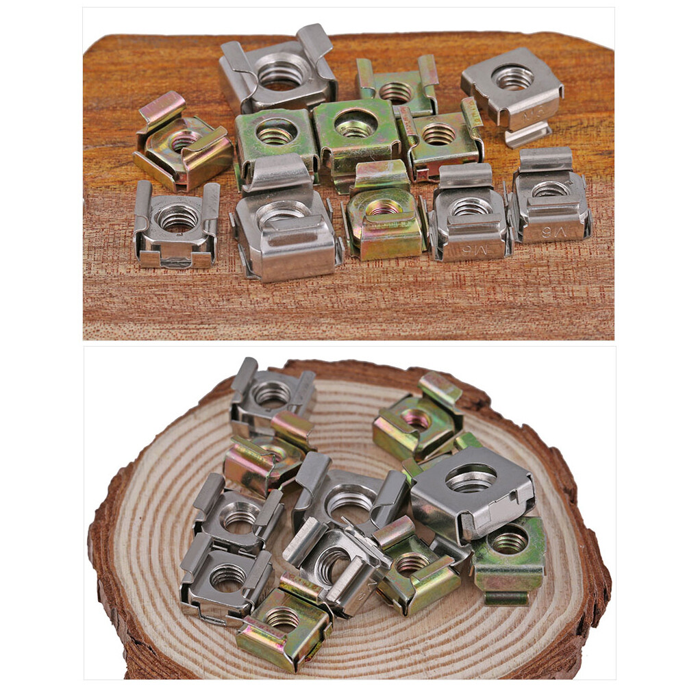 Cage Nuts M4 M5 M6 M8 Cabinet Nuts Rack Nuts 201, 304 Stainless Steel Color Zinc