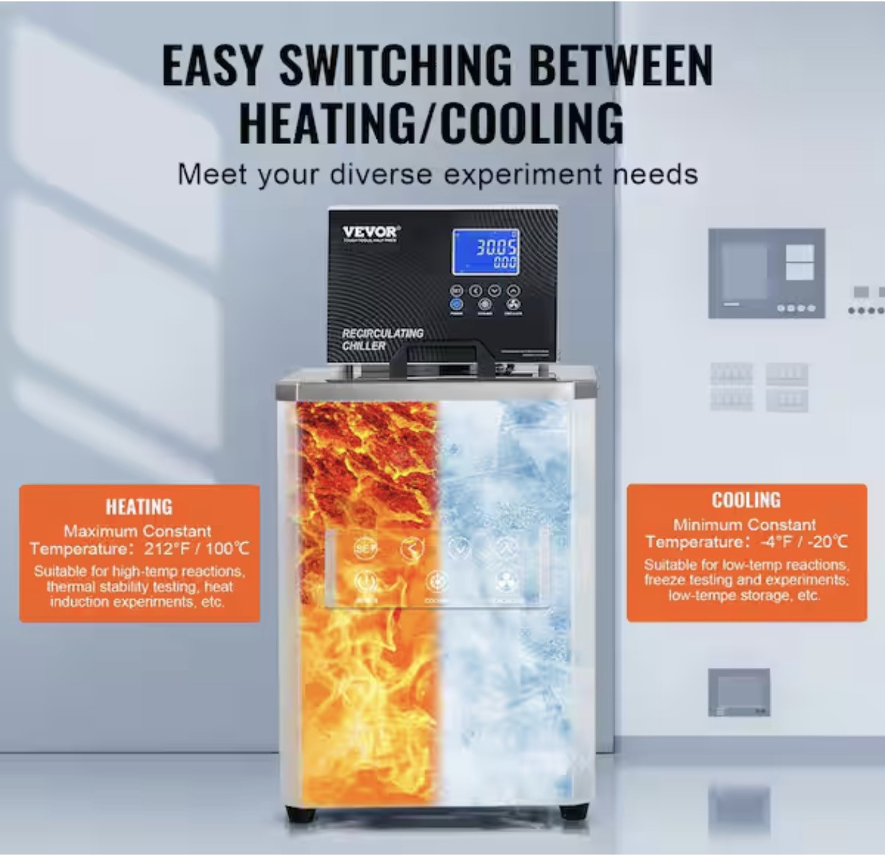 6L -20℃ ~100℃ Lab Cooling Chiller Circulator Recirculating Chiller Heating Bath