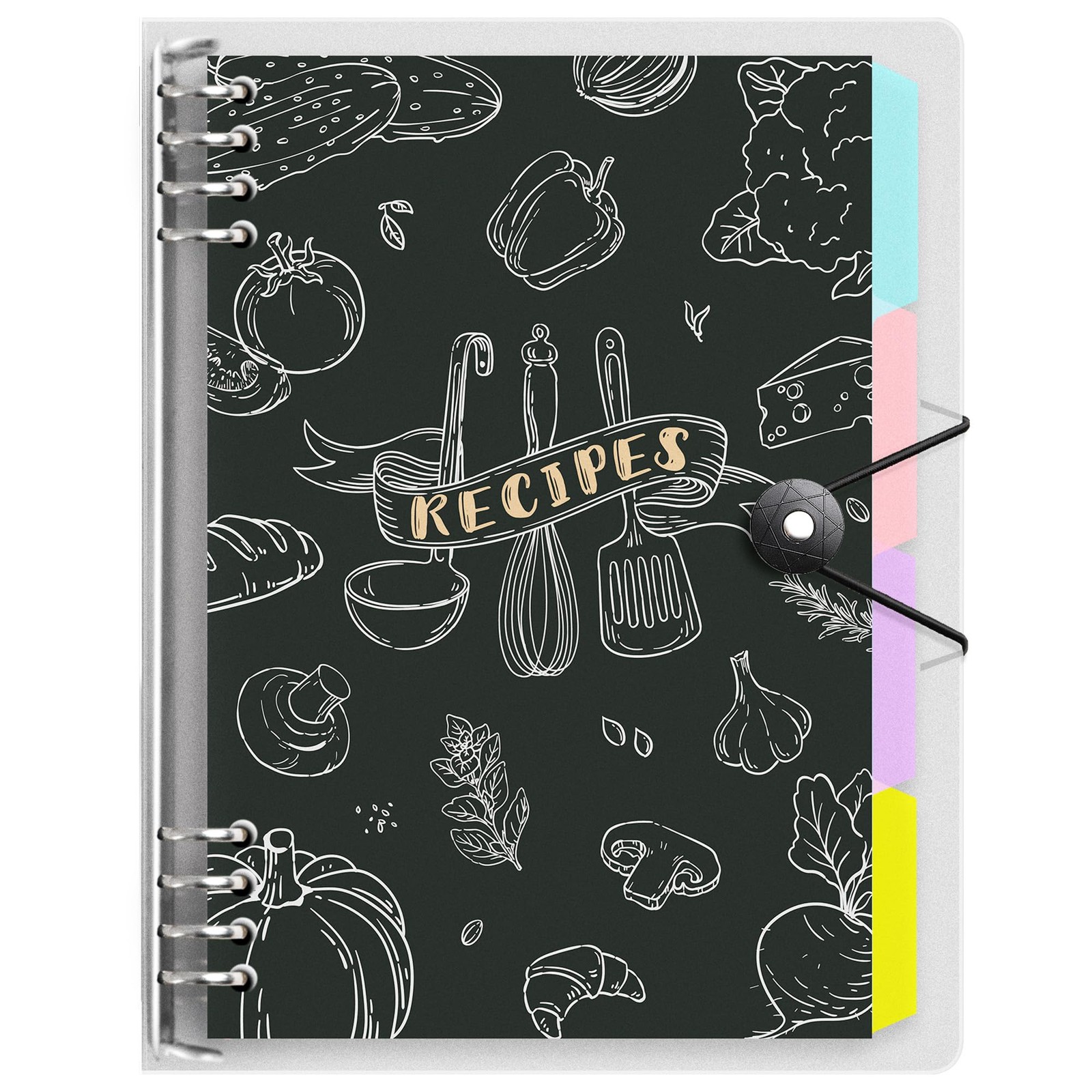120 Pages Blank Recipe Book Food Journal PVC Binder Notebook 100gsm Thick