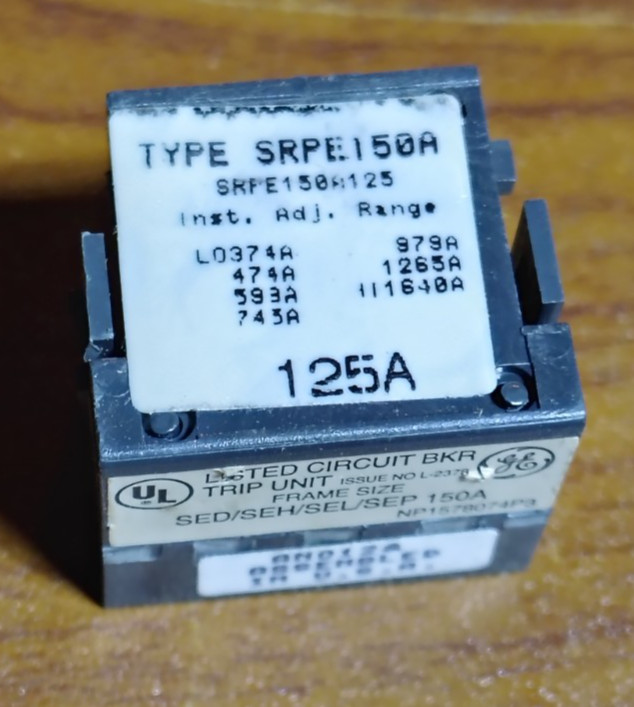 GE SRPE150A125 Rating Plug 150A SRPE150 125 Amp Frame SEDA SEHA SELA SEPA — Used