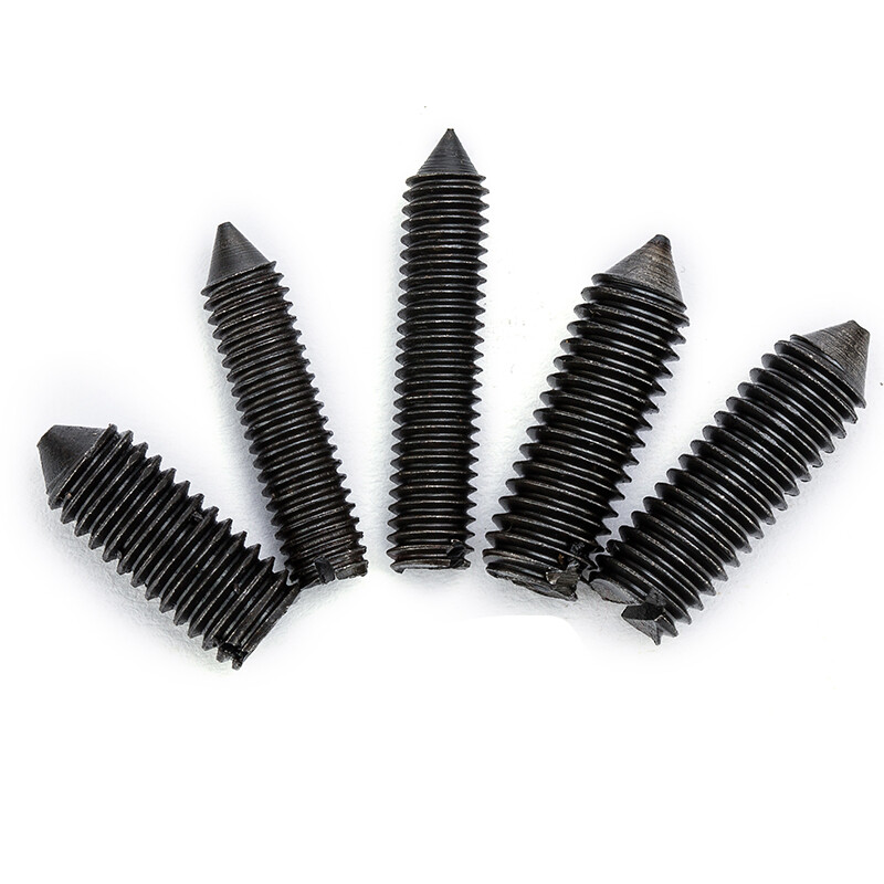 Black Steel Slotted Set Screws With Cone Point M2 M2.5 M3 M4 M5 M6 M8