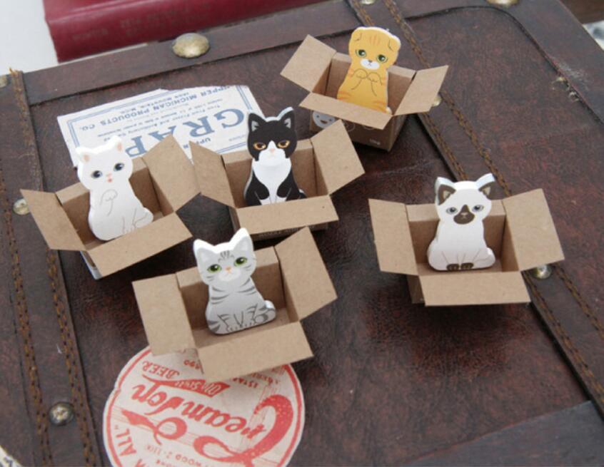 150 Sheets/5 Pads Cat Sticker Bookmark Marker Memo Post Flags Sticky Notes Pads