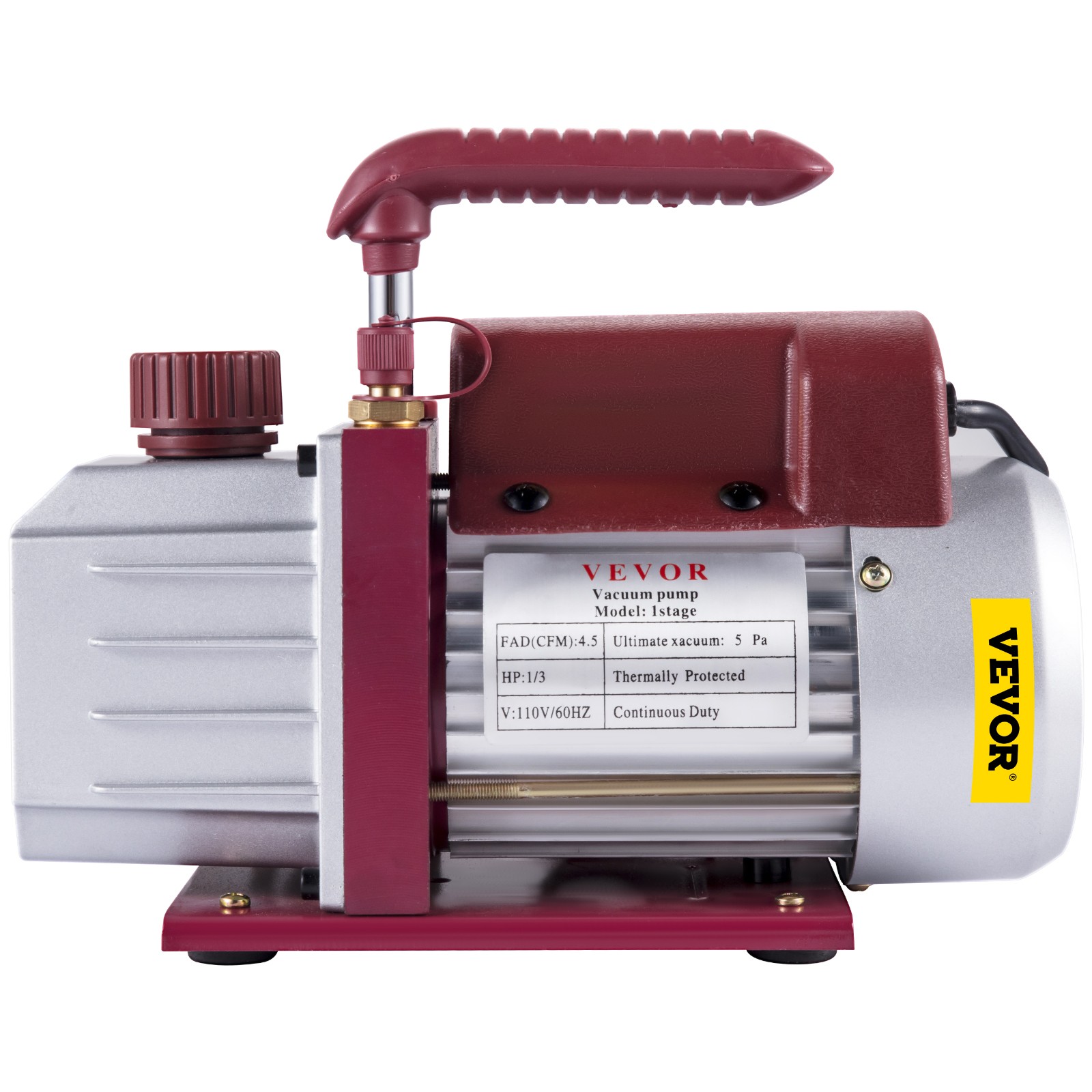 4.5CFM Vacuum Pump Rotary Vane 1/3HP 5 Pa 1-Stage Air Conditioning Fridge Model