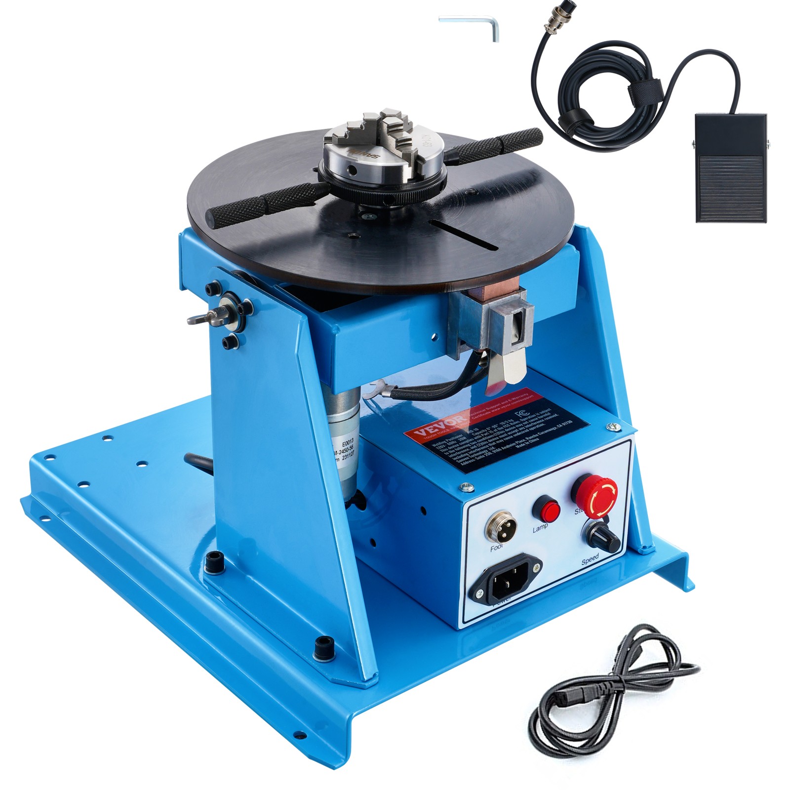 VEVOR 10KG Rotary Welding Positioner 0-90° Positioning Turntable Table 1-12RPM