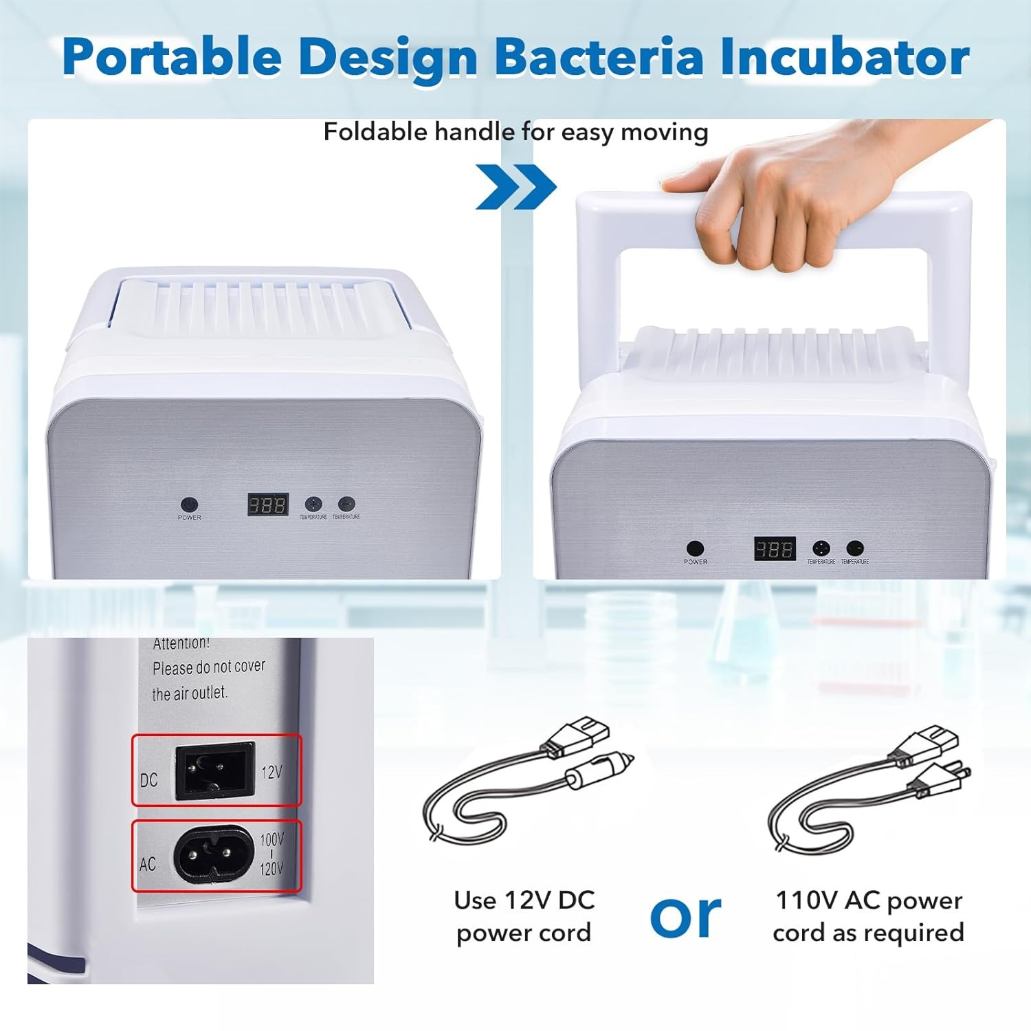 10L Incubator 35-148℉ Bacteria Incubator Thermostatic Cabinet Incubator for Lab