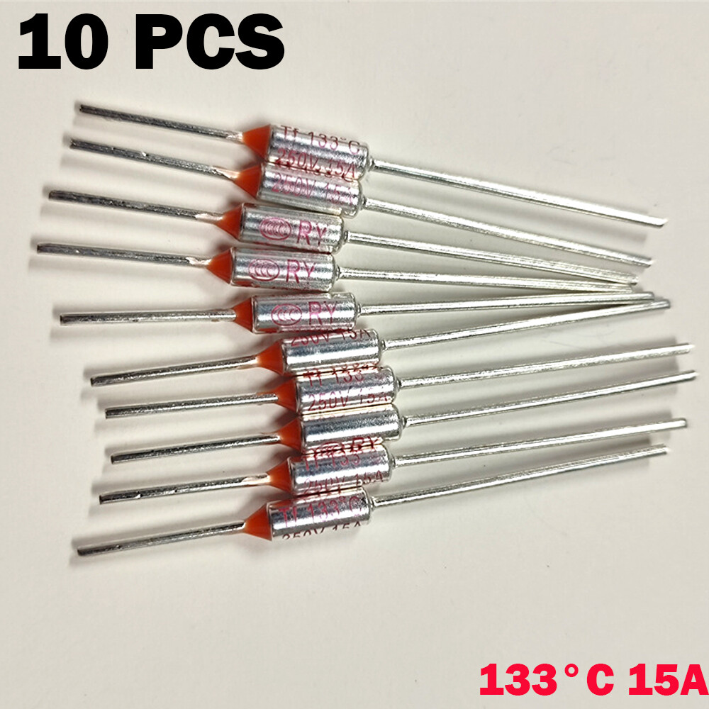 10pcs 15A AC 250V Fuses Thermal Fuse 133°C 133 Degree TF Cutoff Cut-off US
