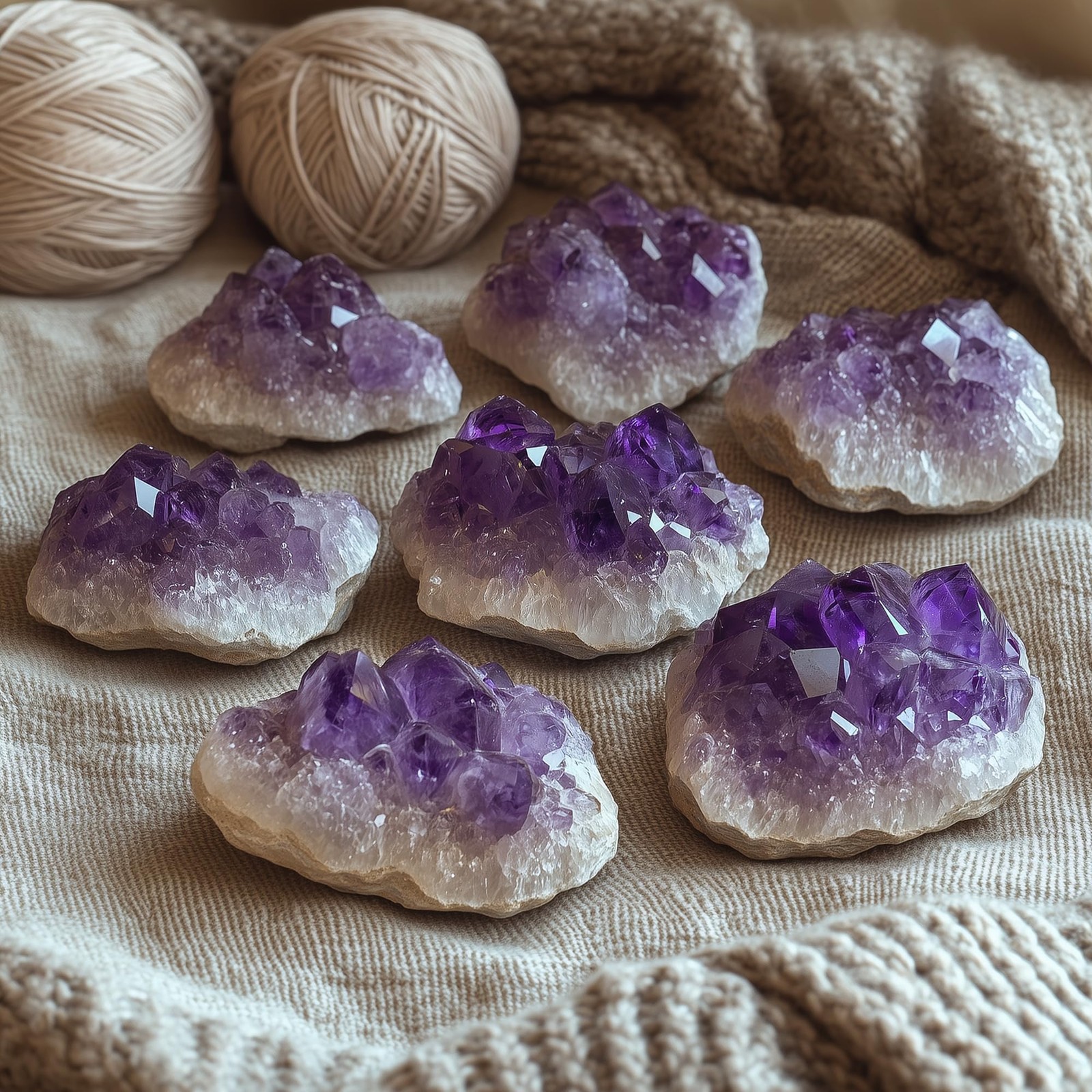 WYJHYZN Amethyst Crystal 2PCS (Approx. 0.882lb–1.15 lb, 0.79”–3.15”) Raw Purple