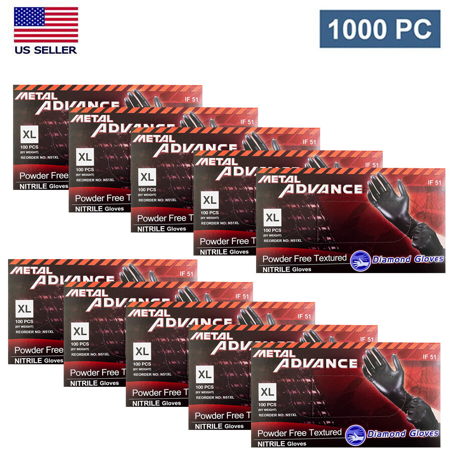 Black Nitrile Examination Gloves 5mil, Heavy Duty 1000 Pieces New (S M L XL)