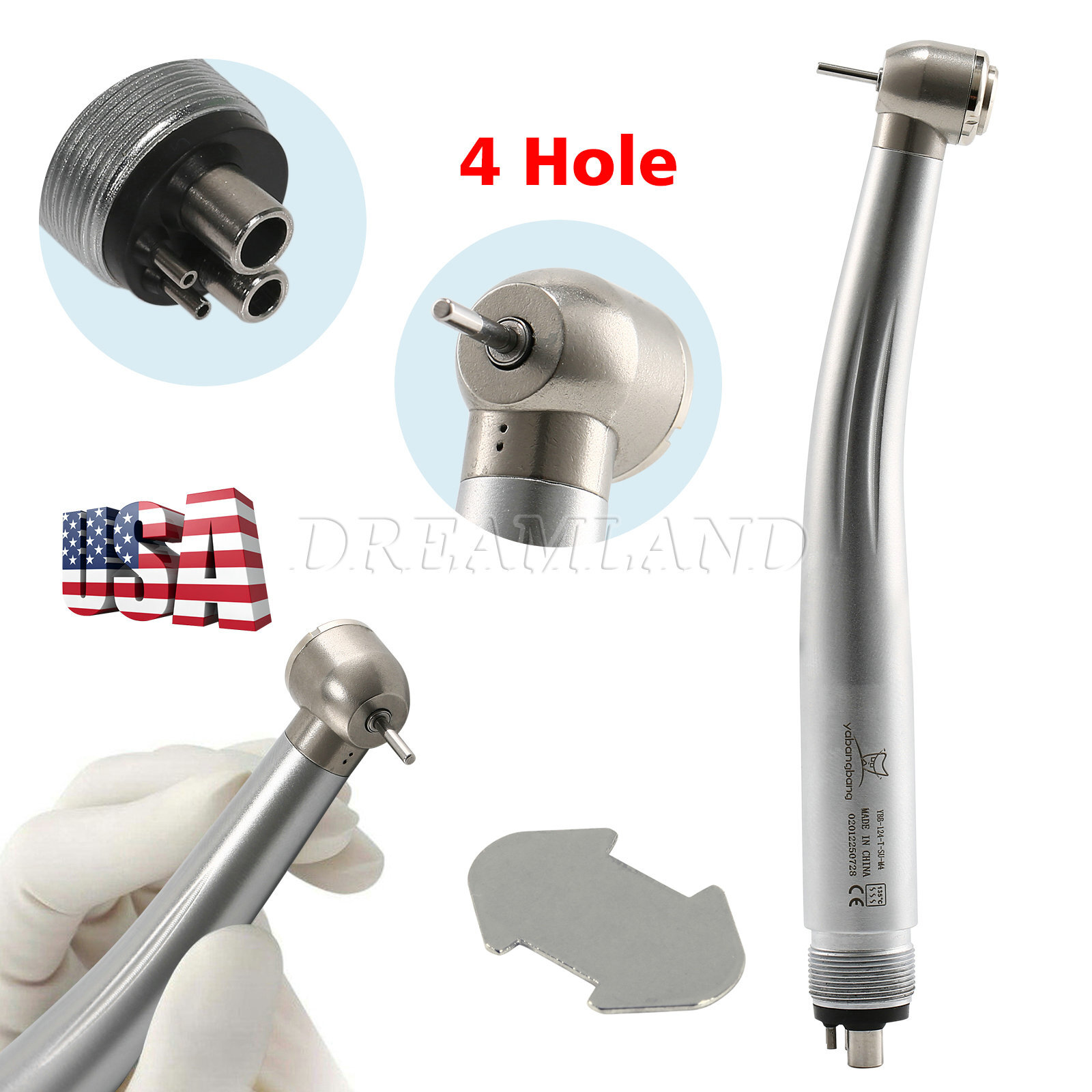 YDA4/GB4 Dental High Speed Handpiece Big/Standard Head Turbine / 4Hole Coupler