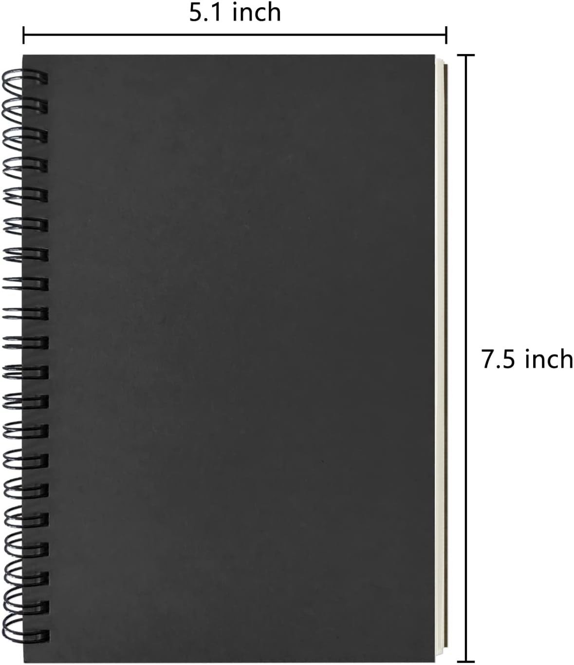 DSTELIN Blank Spiral Notebook, 2-Pack, Soft Cover, Sketch book, 100 Pages / 50 S