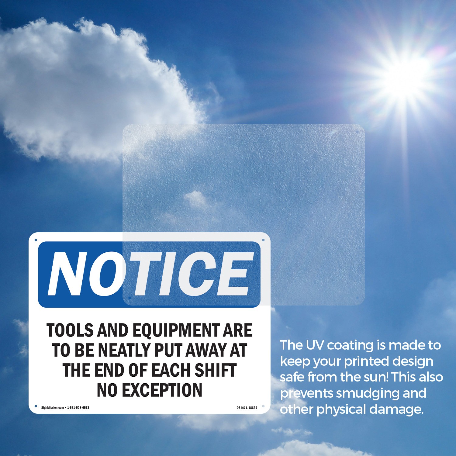 Tools And Equipment Are To Be Neatly Put OSHA Notice Sign, Decal 5 or 10 Pack