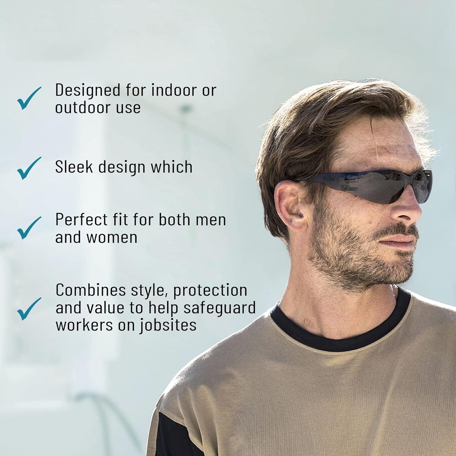12 PAIR Pack Safety Glasses Protective Grey SMOKE Lens Sunglasses Work Lot Z87