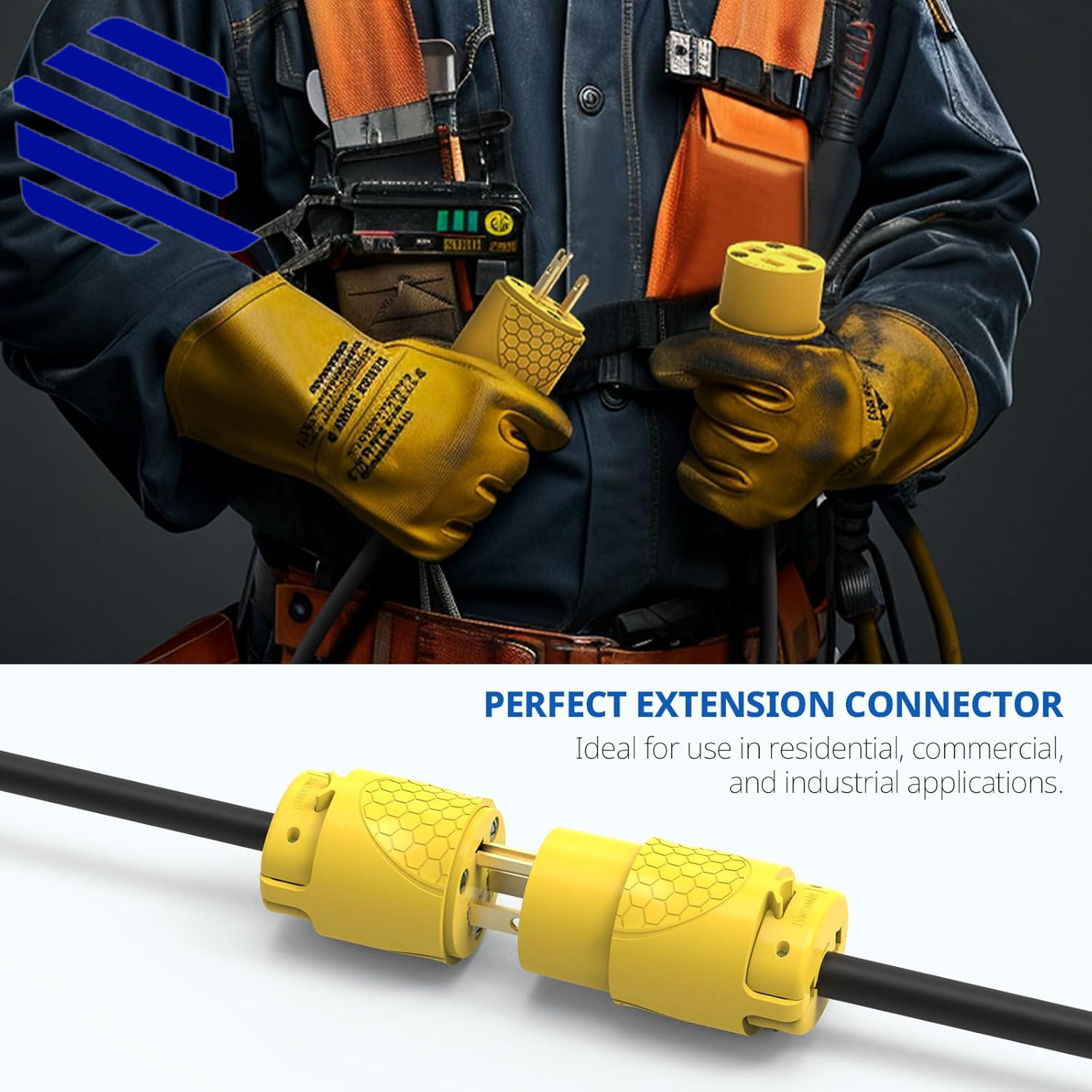 Electrical Replacement Plug & Connector Set Extension Cord Ends Male and Female