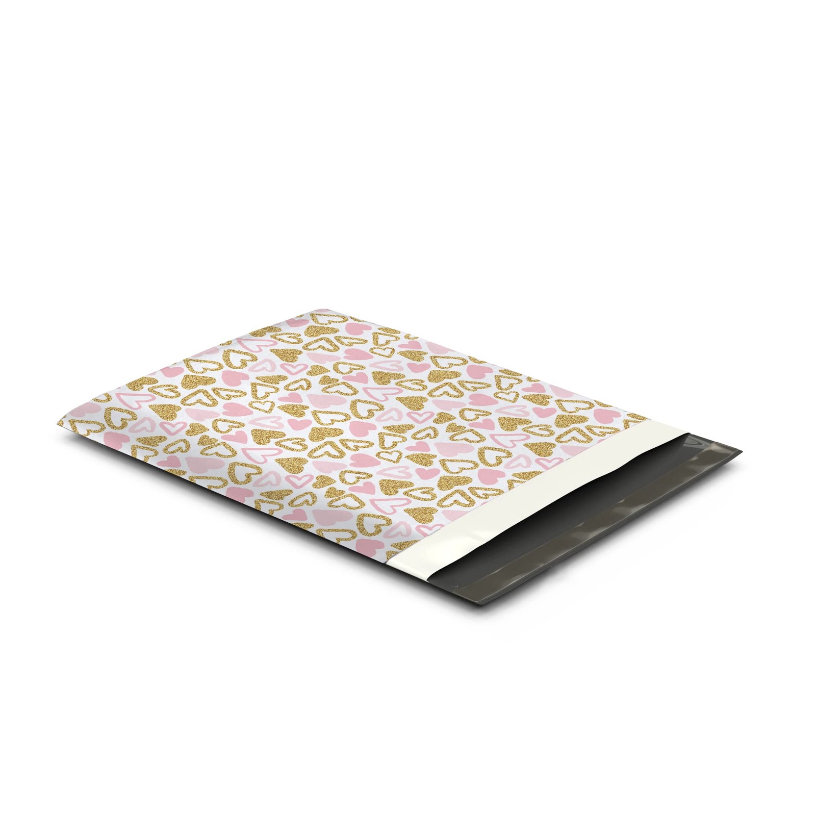 19×24 (25) Pink Hearts Designer Poly Mailers Waterproof Self Sealing Tear Res…