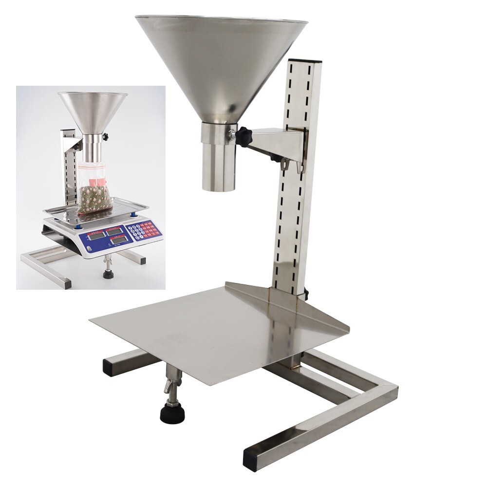 5cm Stainless Steel Manual Feeding Hopper with Support Stand Packaging Tool