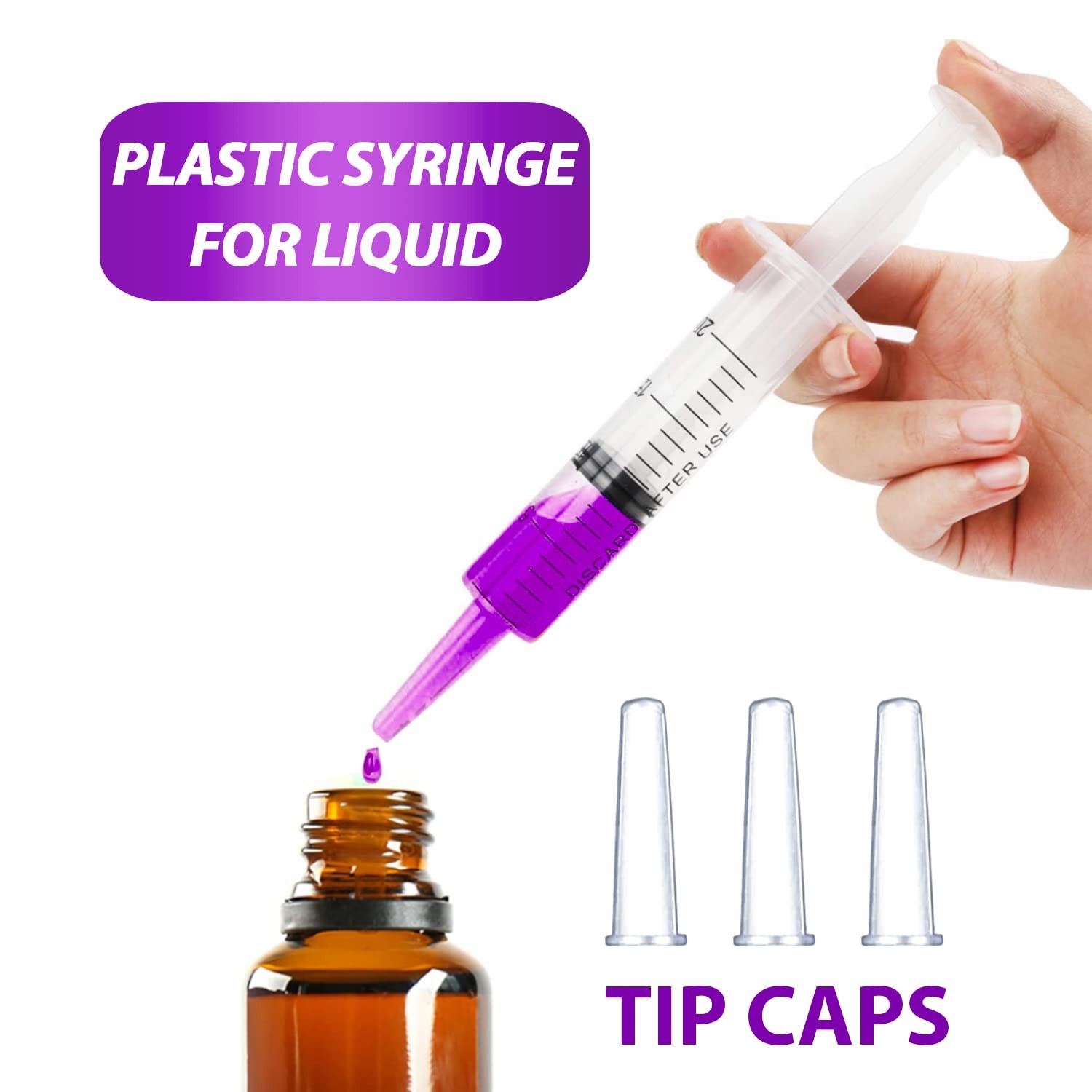 60ml Syringe for Liquid, Oral, Scientific Labs, Measurement, 60 ml, 3 pack