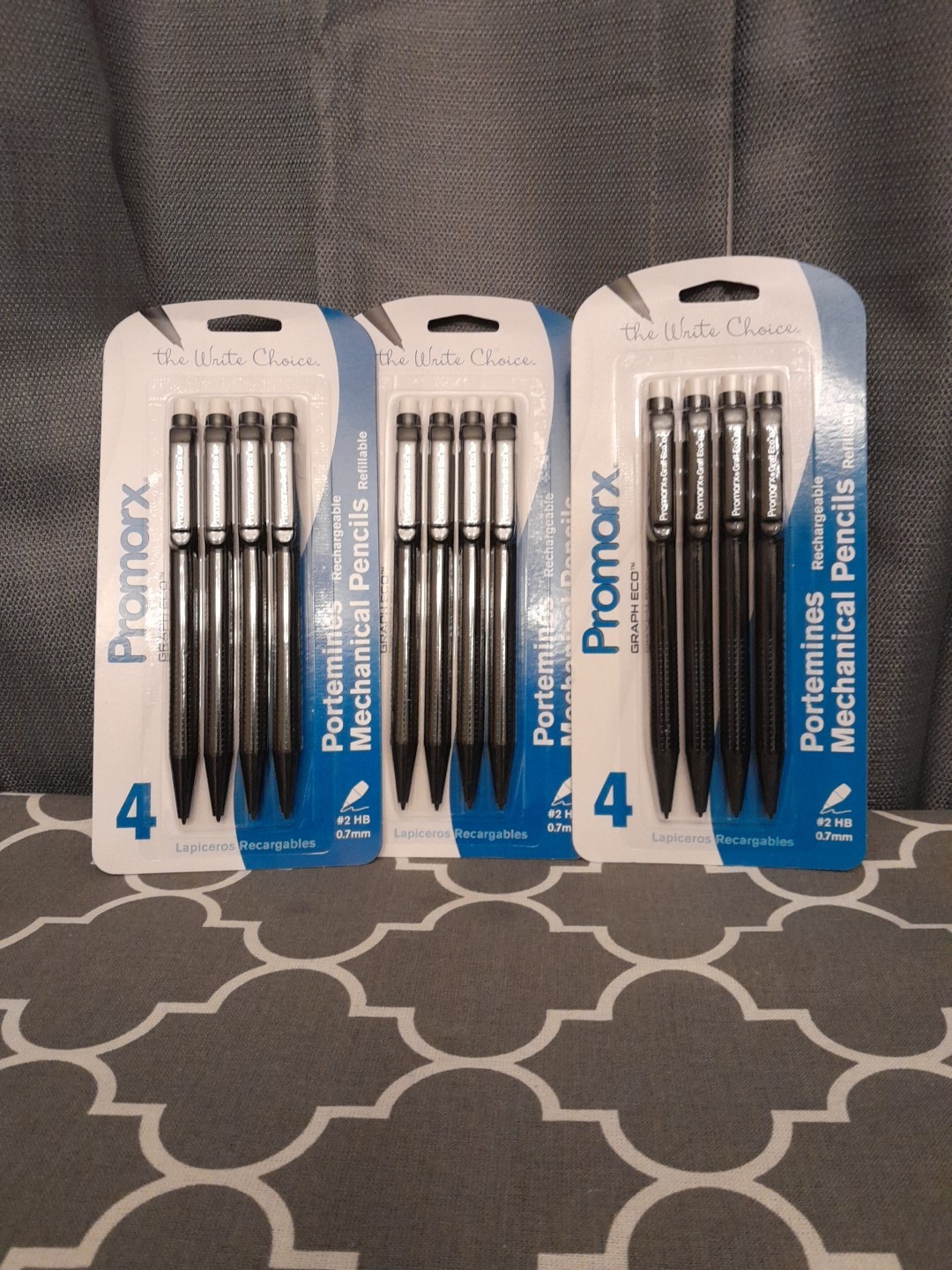 ProMarx Mechanical Pencils Portemines Refillable 0.7 HB#2 Graff Eco. Get 3 Packs