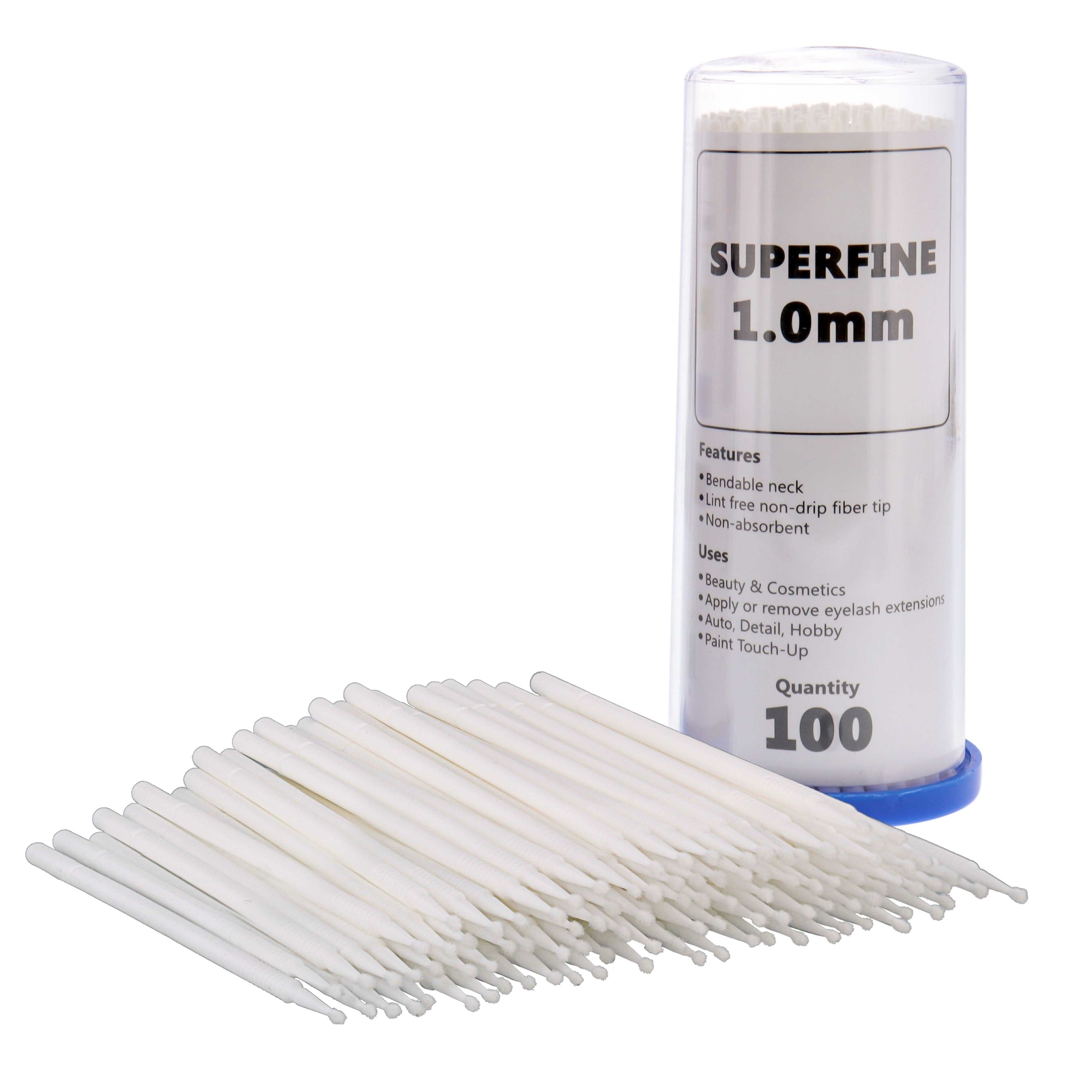 Paint Touch Up Micro Brushes, 100 Superfine 1.0 mm Tip Brush Applicators, Auto
