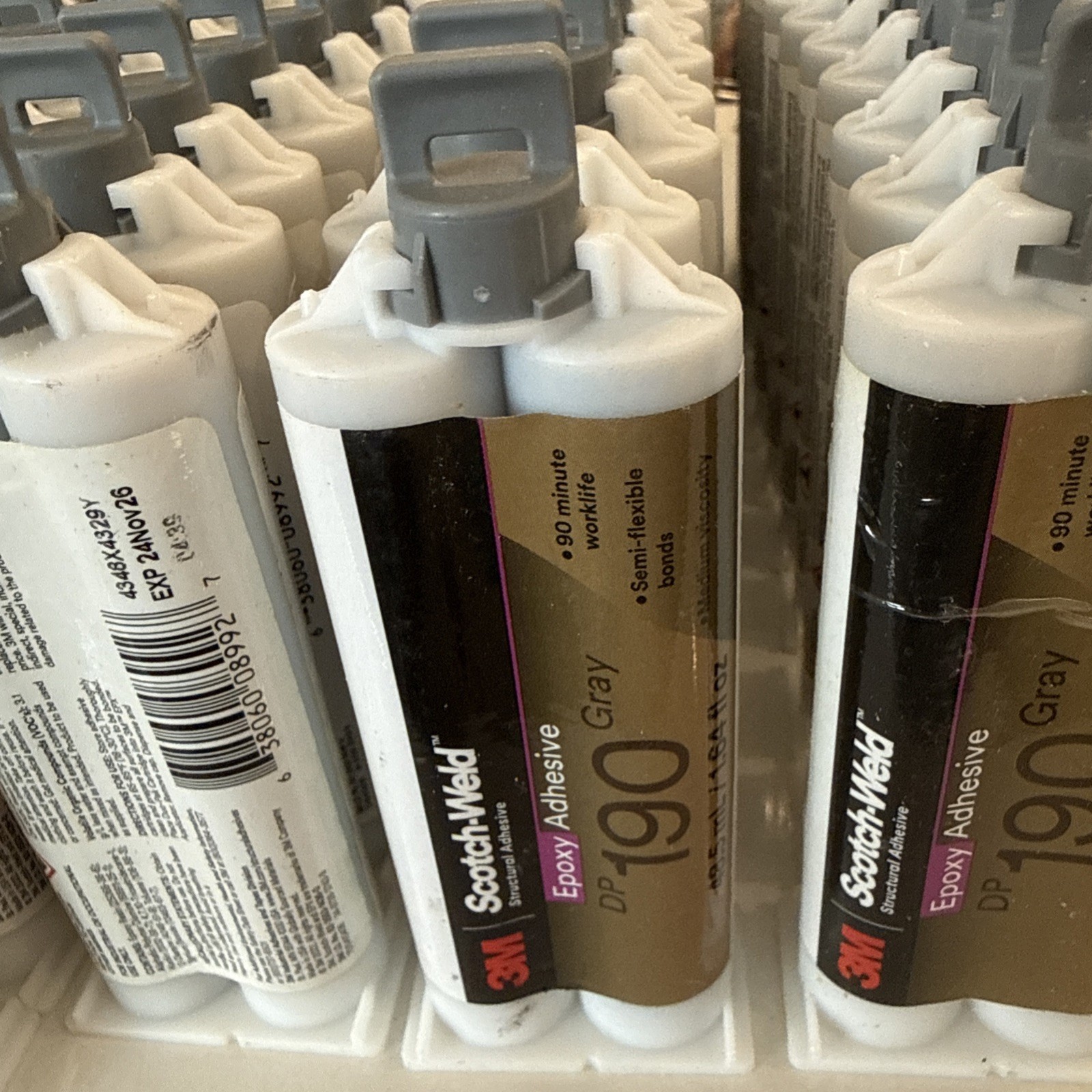 3M Scotch-Weld Epoxy Adhesive DP190 Gray 48.5mL – 1 each Expiration 11-24-2026