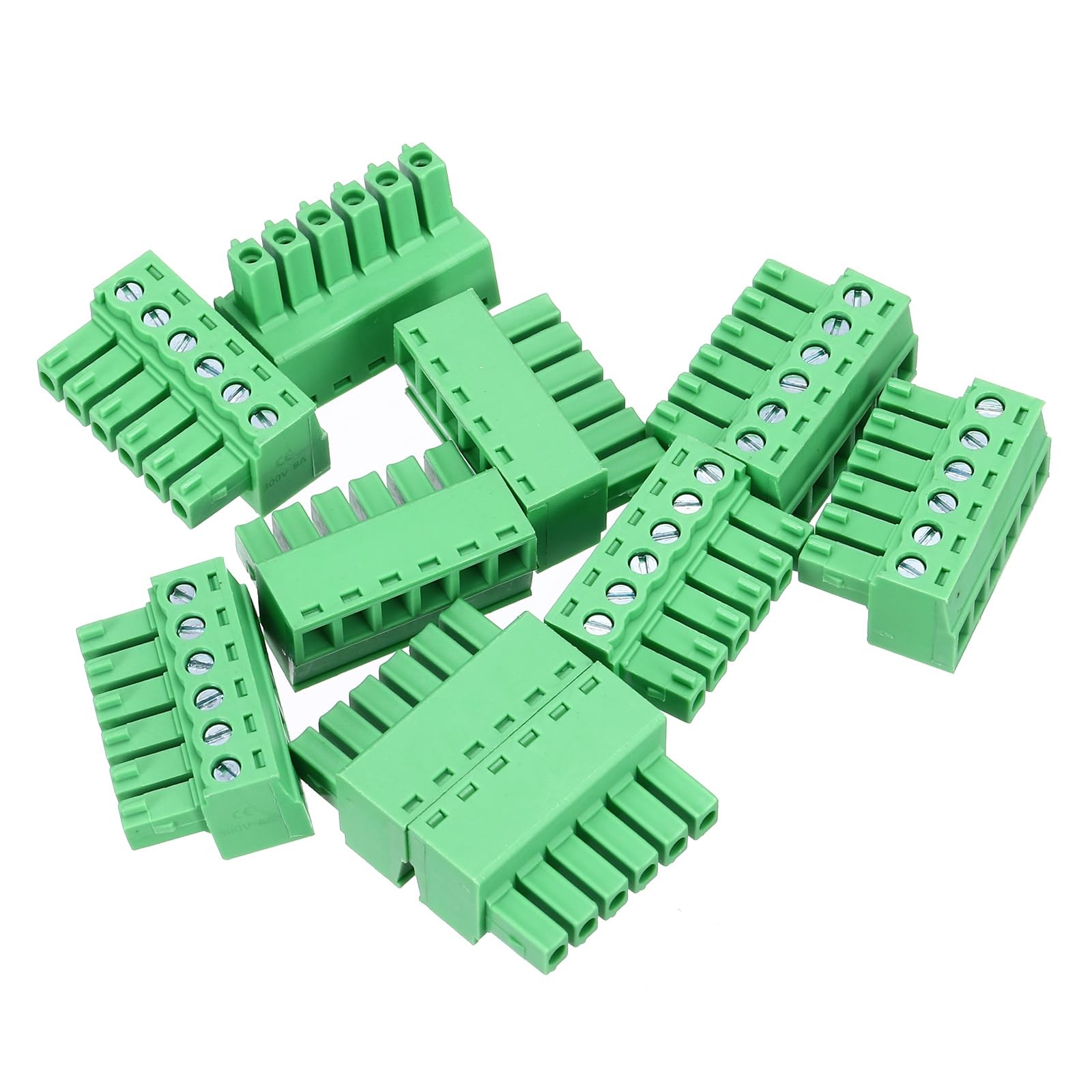 10PCS 6-Pin PCB Mount Screw Terminal Block Connectors 3.81mm/0.15inch Pitch C…