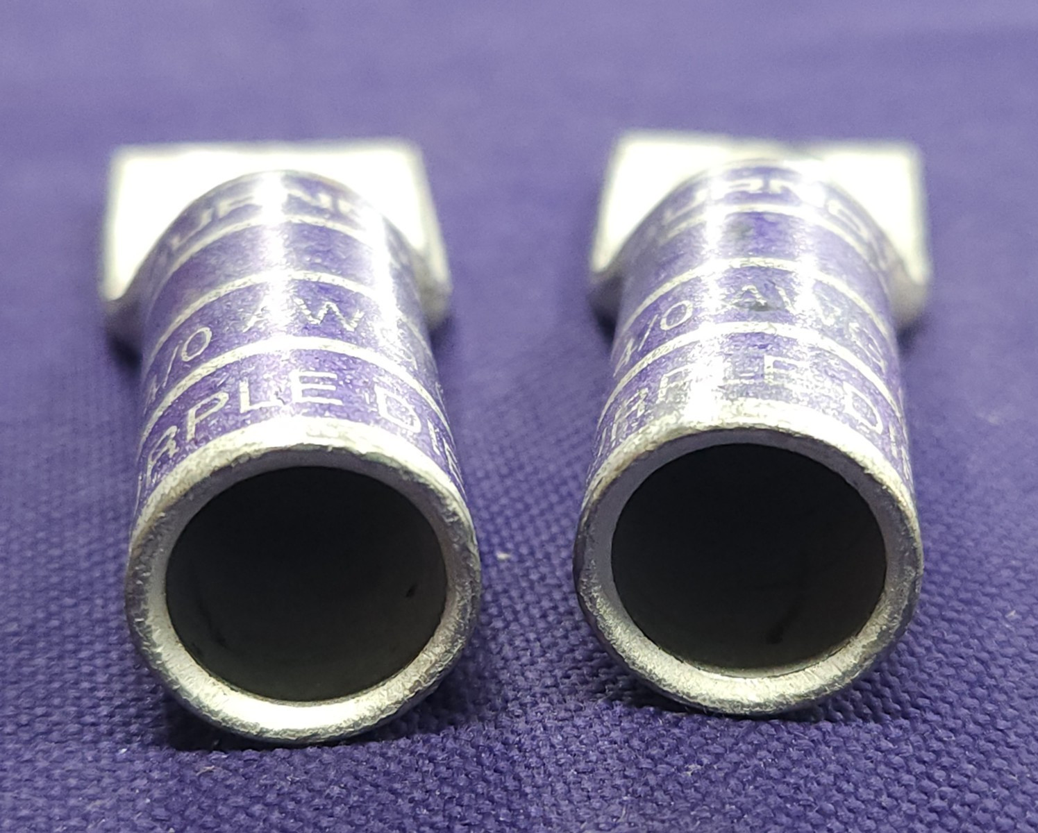 Lot of 2 Used Burndy YA28-L4 Compression Lugs 4/0 AWG N200 Purple Die 15